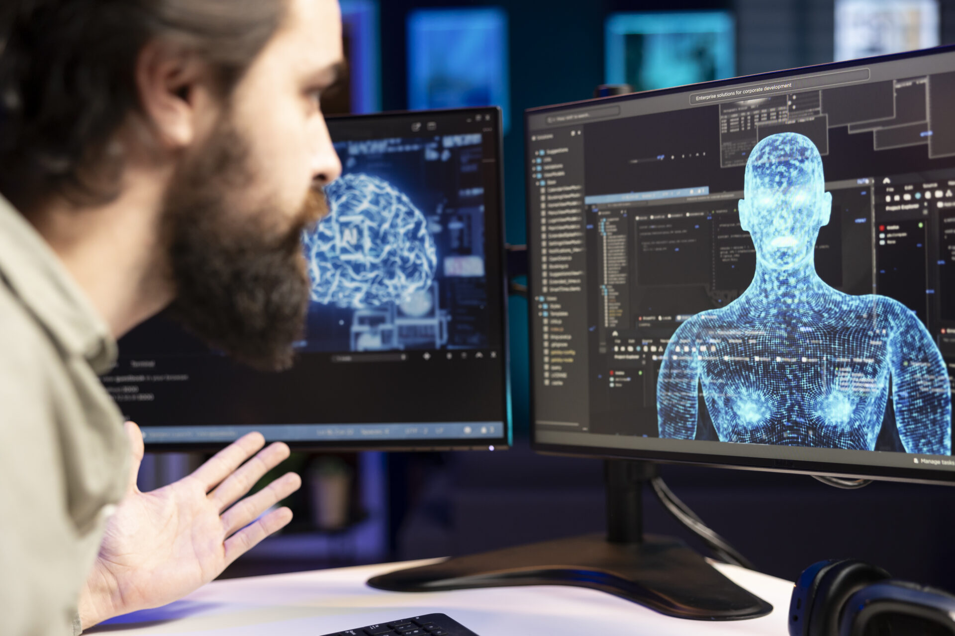 AI robot gaining humanoid form inside computer(Image by freepik )